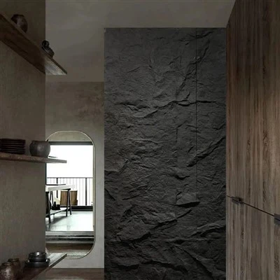 לוחות לבנים ואבן פו פו למראה וינטג '